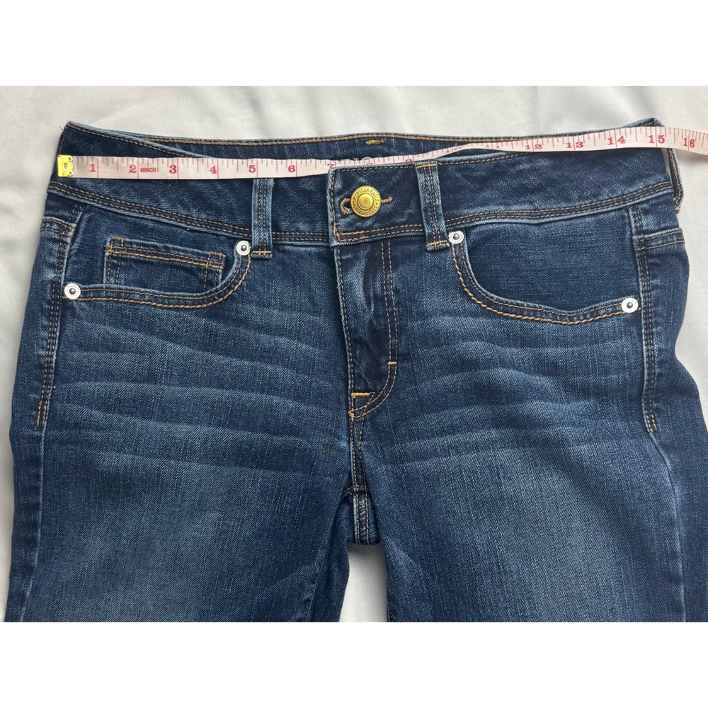 American Eagle Kick Boot Jeans Womens 6 Dark Wash Flap Pocket Bootcut Denim - Picture 8 of 16